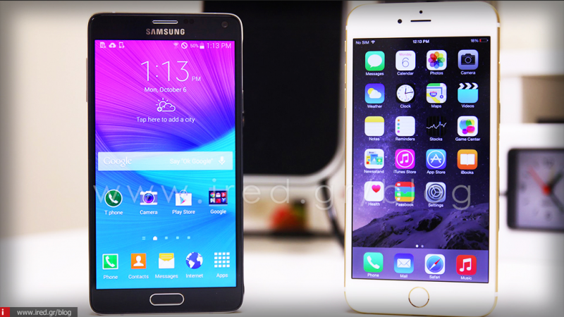 iPhone 6 Plus vs Samsung Galaxy Note 4 - Τιτανομαχία