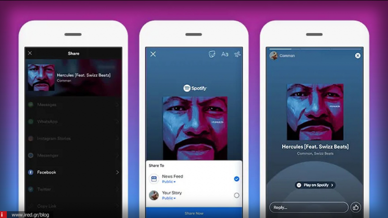 Το Spotify σας επιτρέπει να μοιράζεστε μουσική στα Facebook Stories